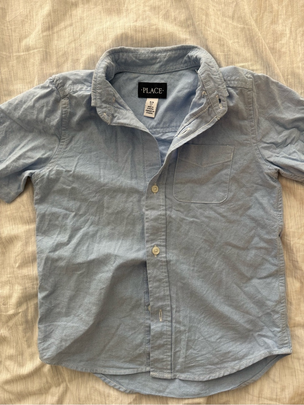 The Children's Place Pale Blue Short-Sleeve Button Down Shirt
